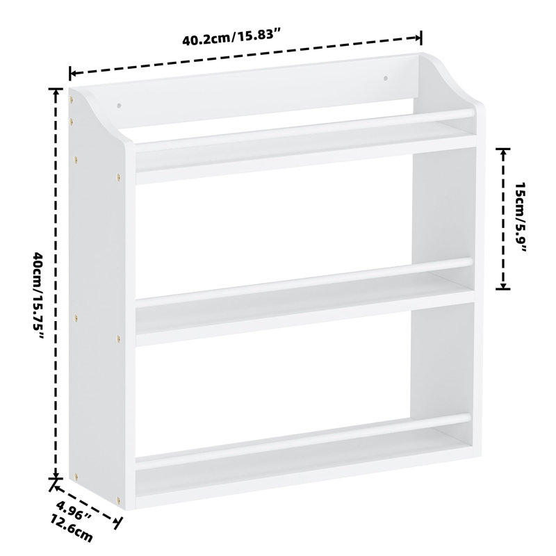 Stainless Steel Spice Rack, White