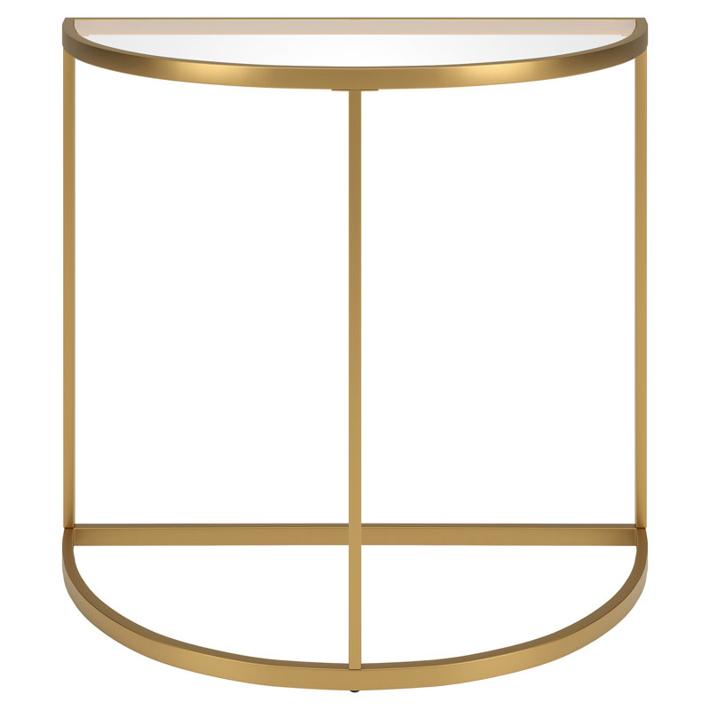 Kyrollos Glass Top Console Table, Gold