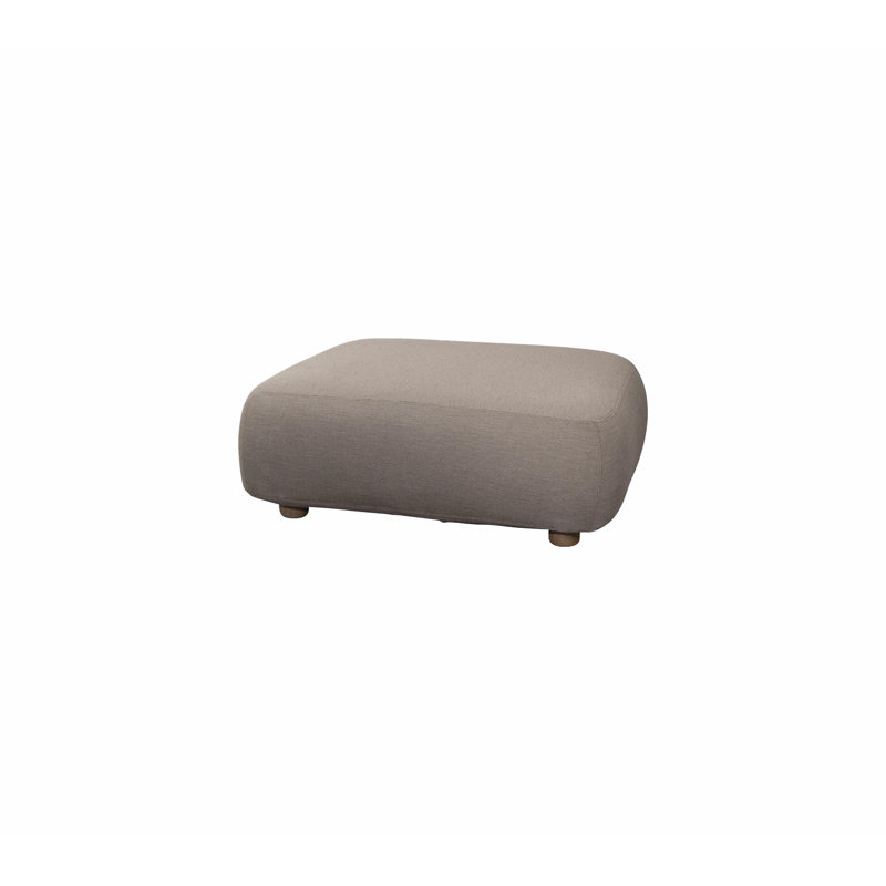 Capture Outdoor Teak Pouf, Taupe