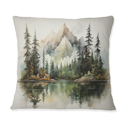 Coussin Watercolor Mountain Dreamscape - Mountains