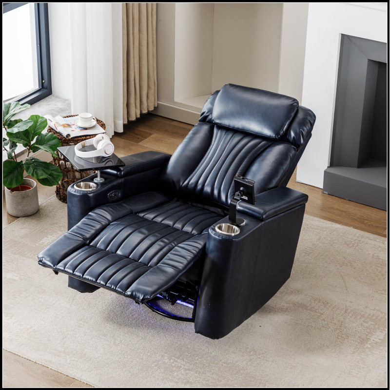 270° Power Swivel Recliner With Hidden Arm Storage, LED Light Strip, And Multiple Holders For Ultimate Comfort And Functionality