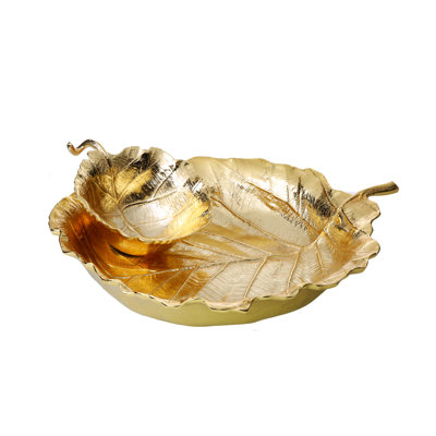 Puce en forme de feuille et plateau dip Derosa
