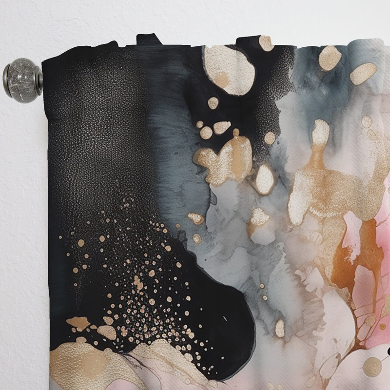 Pink Gold Marble Texture II - Modern Curtain - Velvet Room Darkening - 1 panel, 52" W x 95" L