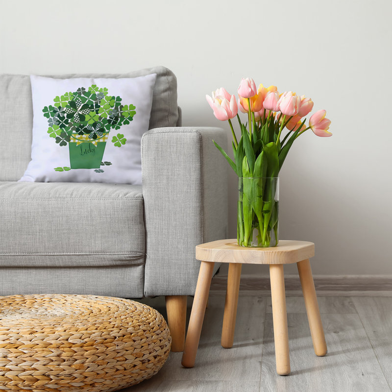 Coussin décoratif Bucket of Shamrocks, H 26 po x l 26 po, Carrée