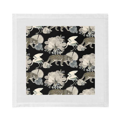 Leopard Walk Cameo Hemstitch 22" Linen/Cotton Napkin