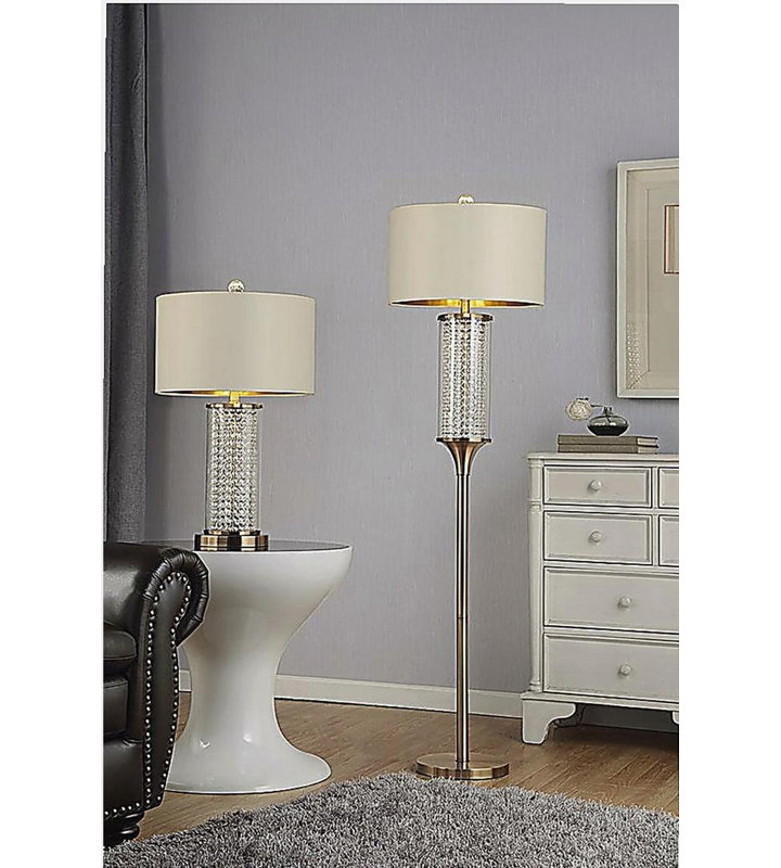 62.25-inch drop crystal floor lamp