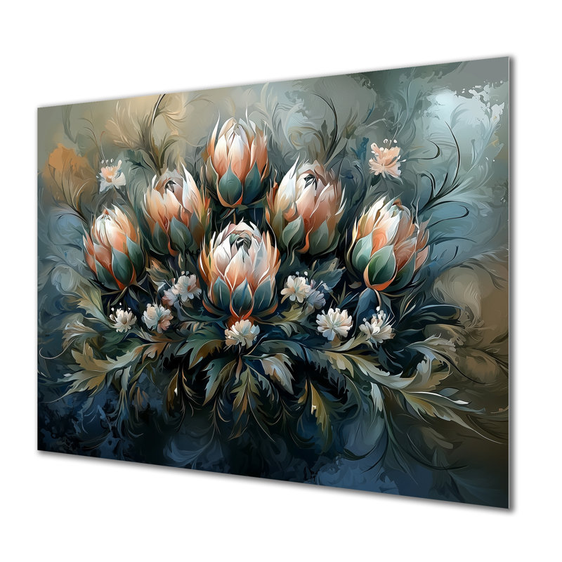 «Winter Thistle Song Harmony I - Thistle», décoration murale en métal, H 24 po x l 32 po