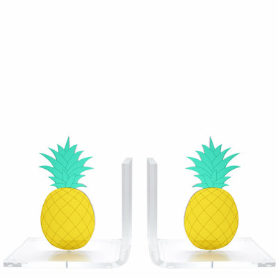 Pineapple Acrylic Mirror Bookends