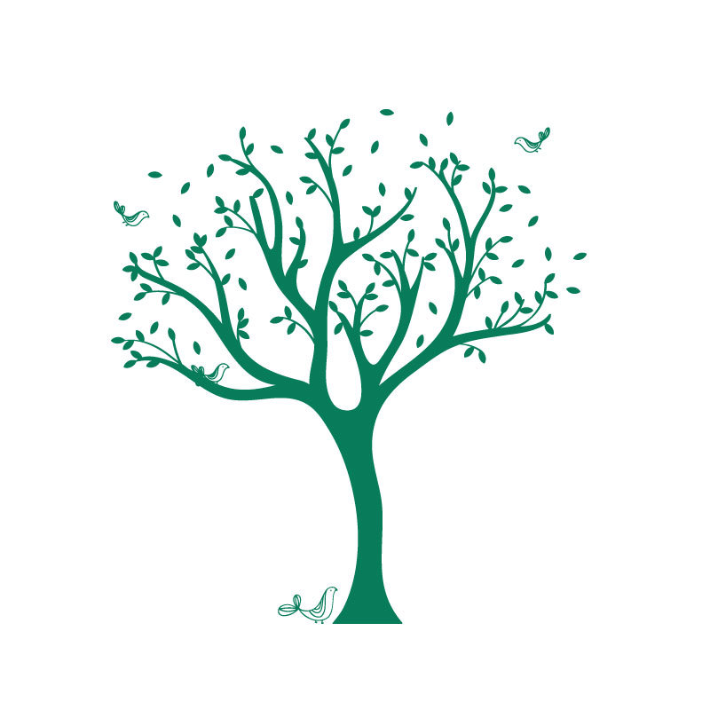 Décalcomanie murale arbre tweet, Vert