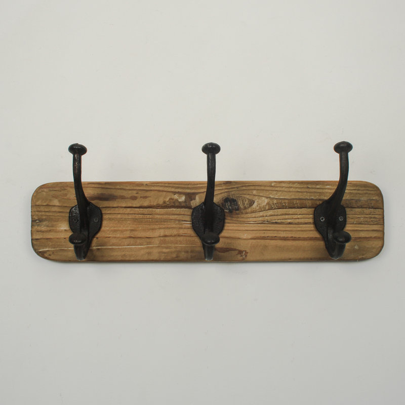 Dibiase Solid Wood Wall Mounted Required 3 - Hook Wall Mounted Coat Rack