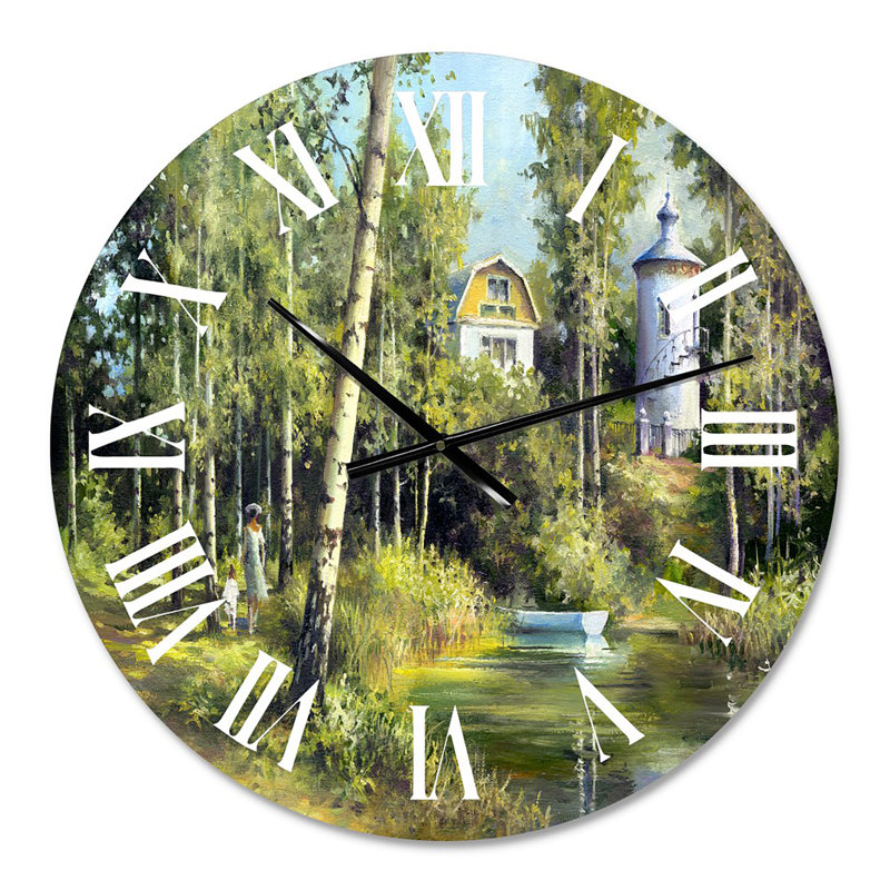Horloge murale «The Wood River On A Decline By The Castle», Petit