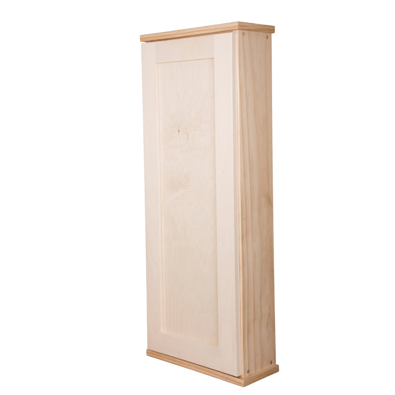 Solid Wood Wall Mounted Bathroom Cabinet, 15.5" W x 31.5" H x 6.25" D, Brown
