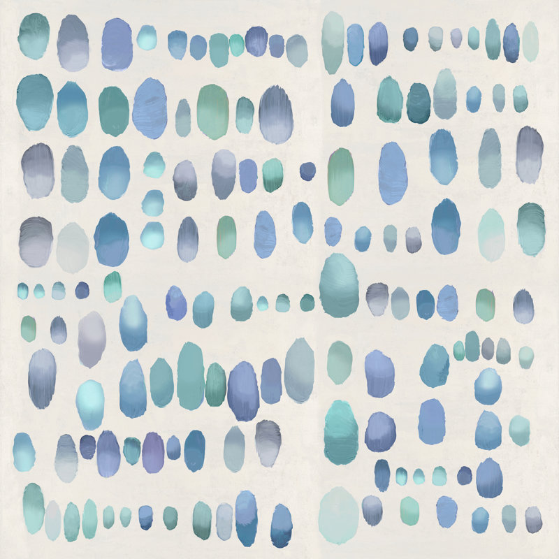 Nerma ludique vert et mauve I, H 12 po x l 12 po