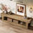 63-Inch Farmhouse TV Console with 2-Tier Open Storage Shelves