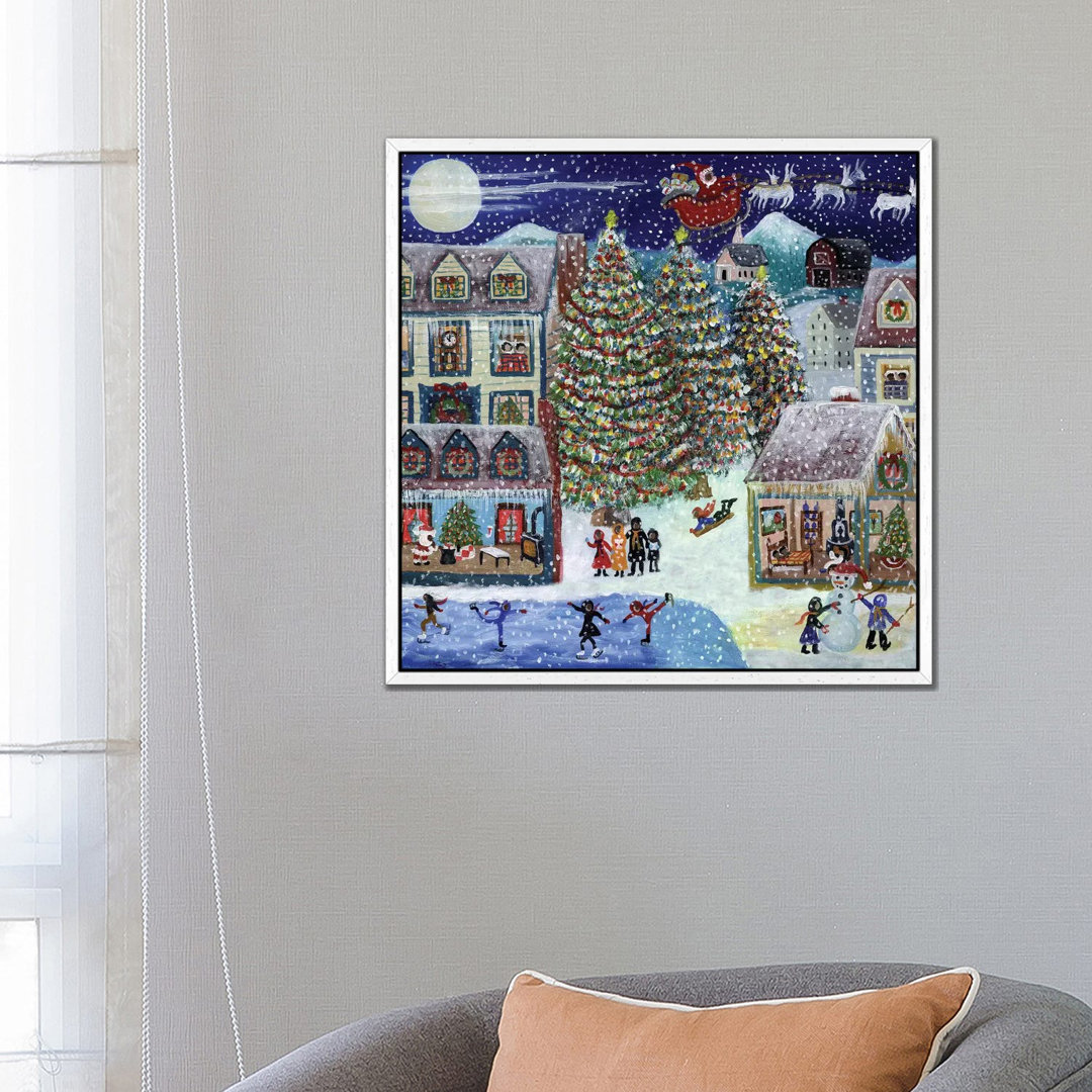 Santa Christmas Village by Cheryl Bartley - Print on Canvas