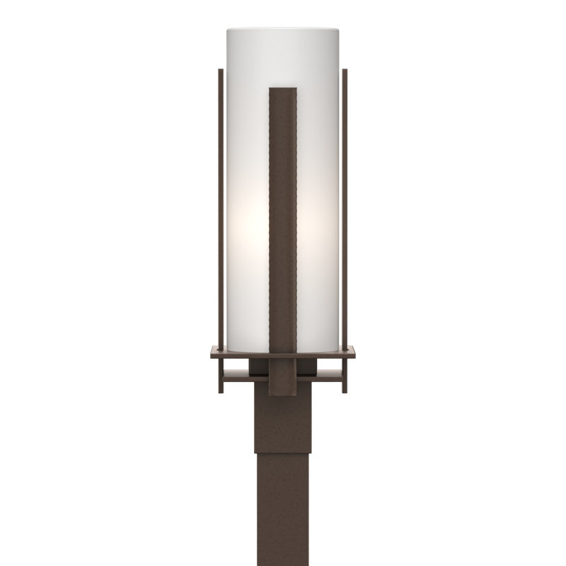 Tête de lanterne verticale verticale 1 lumière, Opale, Bronze côtier