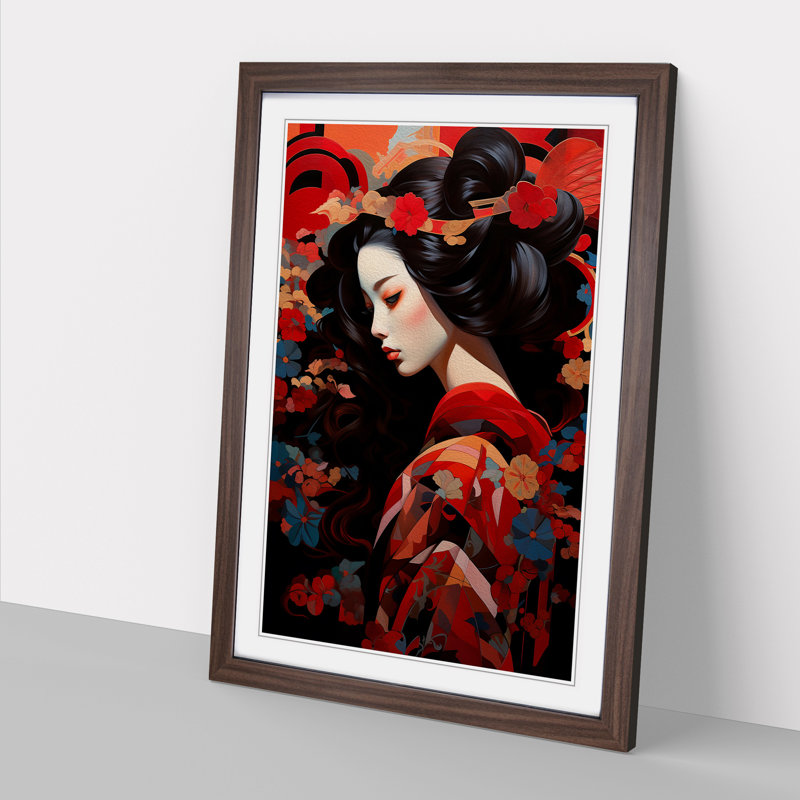 Single Picture Frame Print on Wood, Walnut Framed, 46cm H x 34cm W