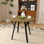 35.43 Inch Round Dining Table, Small Circle Kitchen Table With Metal Black Legs For 2-4 People,Modern Dining Room Table, Brown (Only Table)