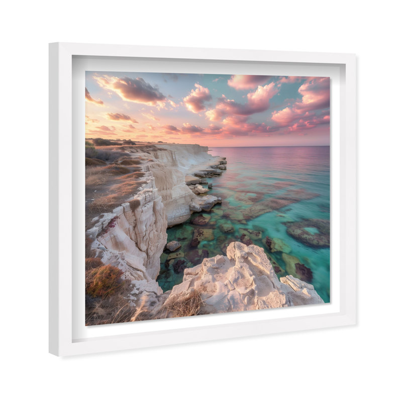 Coastal Edge IV Print by Oliver Gal, White Shadowbox, 31.5"H x 31.5"W