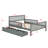 Wood Platform Bed With Guardrails On Both Sides And Two Storage Drawers-553419324