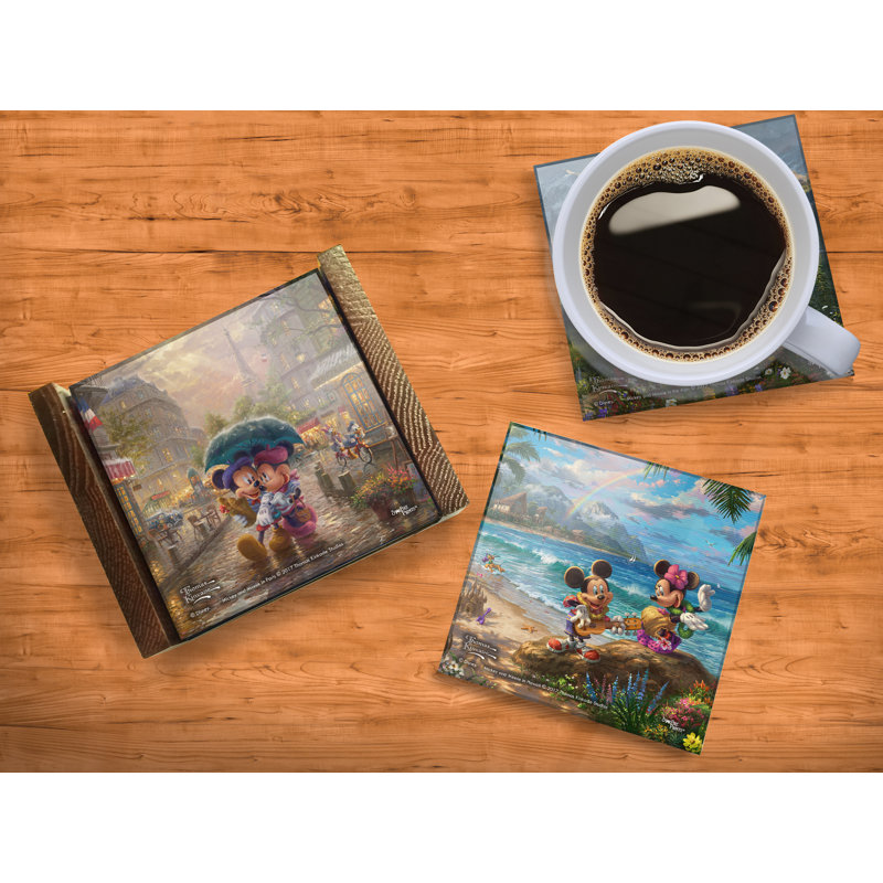 Ensemble de sous-verres 4 pièces Disney Mickey and Minnie Mouse Paris