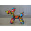 Figurine de chien ballon coloré graffiti - sculpture moderne en résine Agazio pour la décoration intérieure, L 9 po x l 4 po x H 7 po