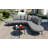 Half- Moon Curved Outdoor Sofa Set with Coffee Table and Backrest Cushions-1453113189