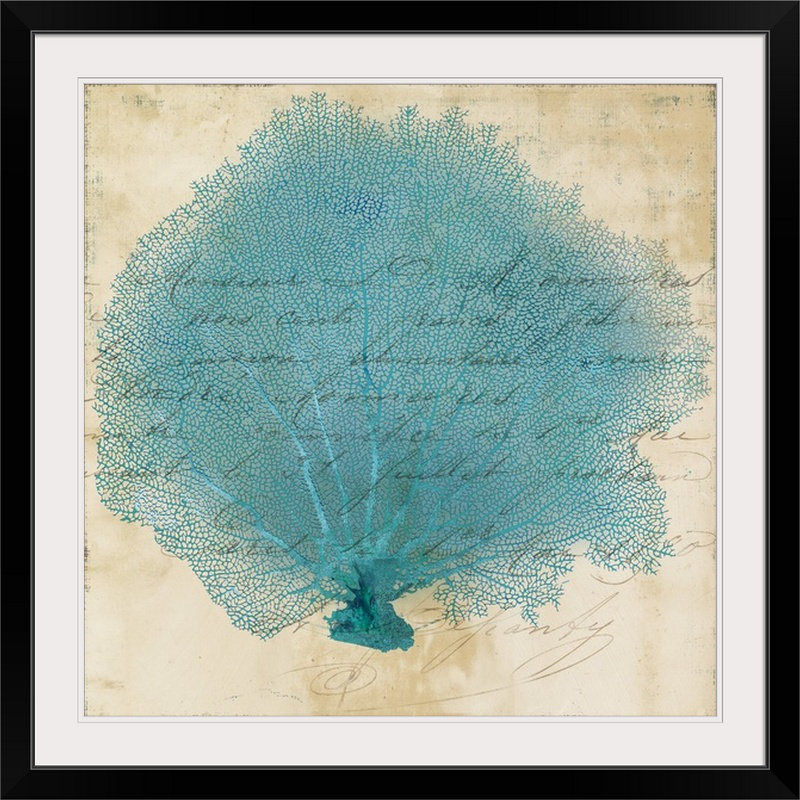 « iv » par pi studio, impression Coral, Cadre noir, H 28 x l 28 po x P 1 po