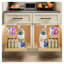 Étagère de rangement sous le lavabo à 2 niveaux, l 22,5 po x P 21 po, tablette de rangement en bouleau massif et en chêne pour la cuisine et la salle de bain