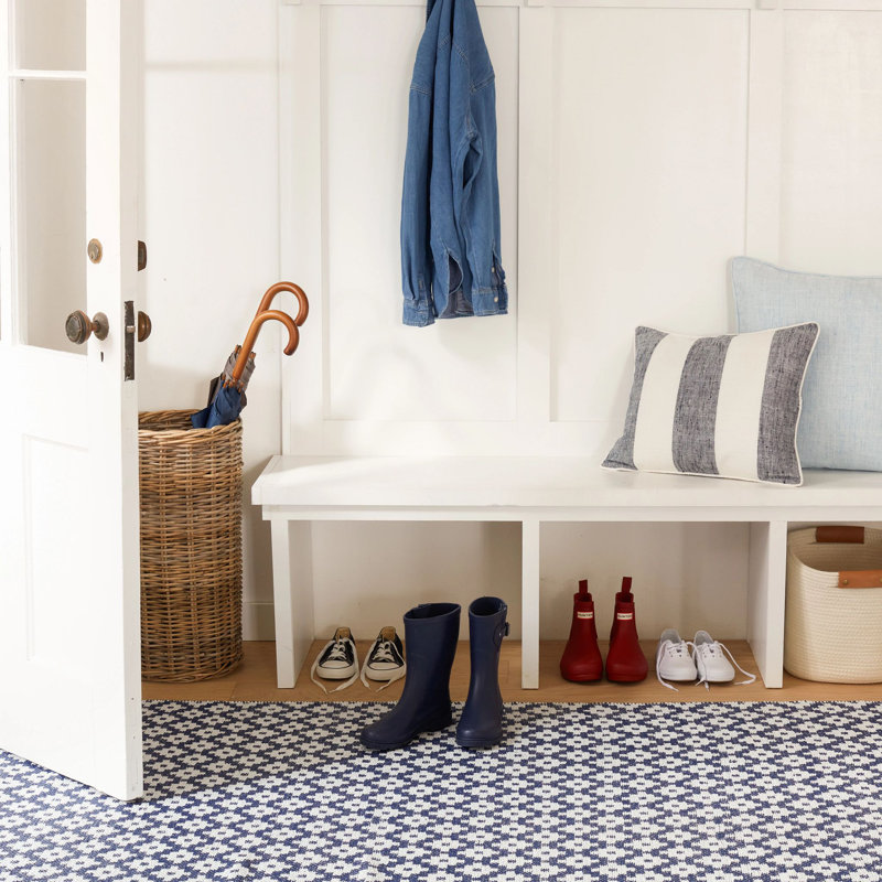 Samode Navy Handwoven Indoor/Outdoor Rug, Rectangle 2' x 3'