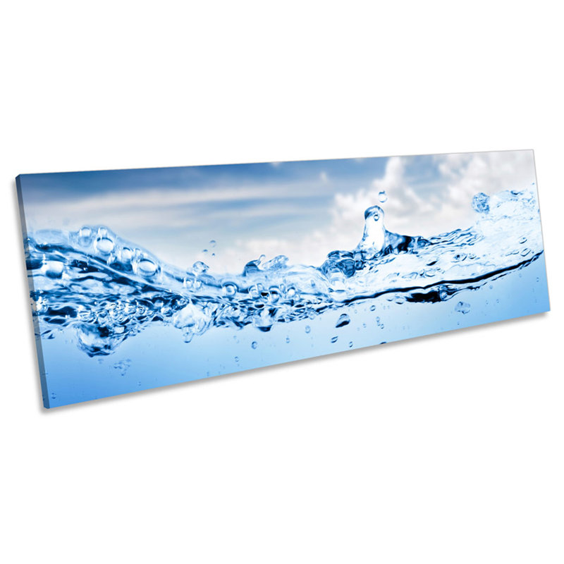Water Wave Surf Seascape by Unknow - Wrapped Canvas Panoramic Print, 30.48cm H x 91.44cm W x 2cm D
