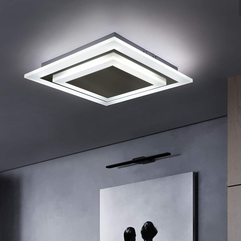 1-Light LED Semi Flush Mount, 6.5cm H x 40cm W x 40cm D