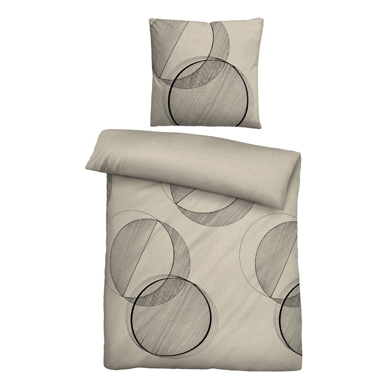 Flannel 30 TC Duvet Cover Set, 155 x 220 cm, Storm Grey