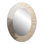 «Graceful Minimalisme» Beige Mute Art - Miroir décoratif ovale abstrait sur métal