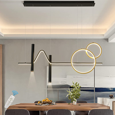 Lorisa 5 - Light Dimmable Kitchen Island Linear LED Pendant