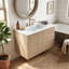 Meuble-lavabo mural traditionnel de 91 cm (36 po) avec lavabo en céramique, armoire de rangement avec 3 tiroirs et charnières à fermeture silencieuse.