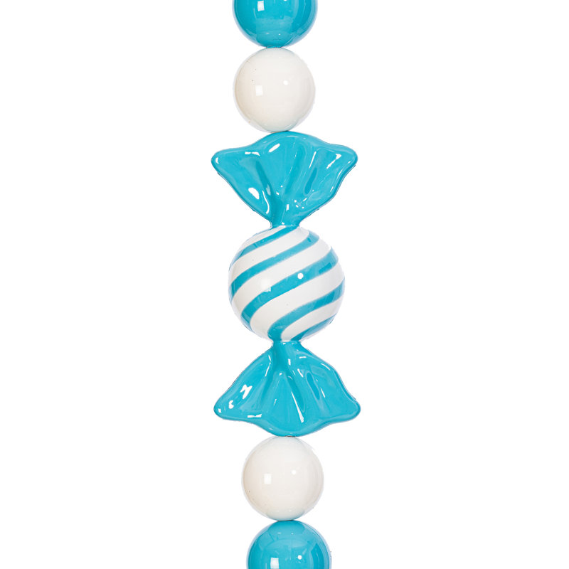 5.5" Light Blue Enamel Candy Garland, Light Blue