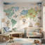 Papier peint carte du monde ballon avion-394923899-394923898
