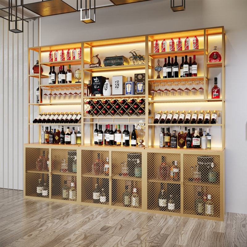 Modern Minimalist Wine Cabinet, Gold