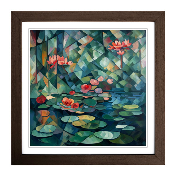 Marlow Home Co. Water Lily Pond Cubism No.1 - Single Picture Frame Art ...