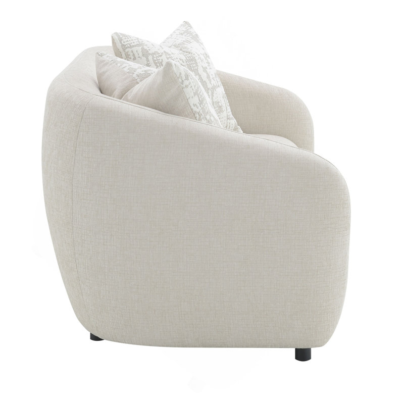 Causeuse en lin beige avec 3 coussins Étienne