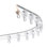 Rail de rideau flexible en aluminium, rail pliable à fixation au plafond pour fenêtres en L / U, coulissement silencieux, blanc moderne