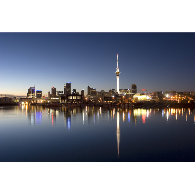 Auckland Night by KiwiRob - Wrapped Canvas Print, 30cm H x 46cm W