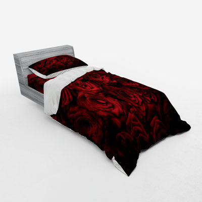 Ensemble de housse de couette rouge foncé