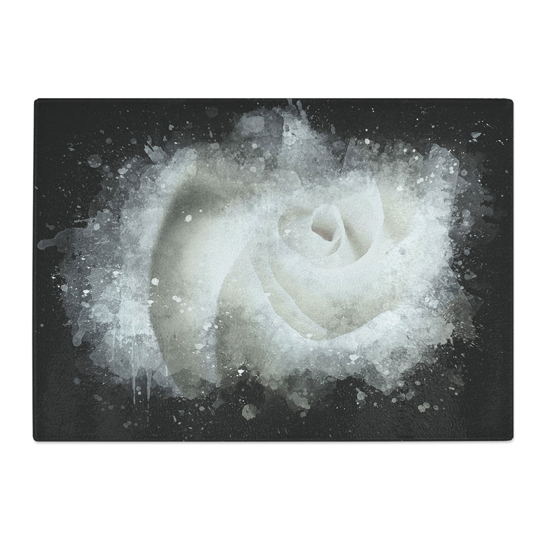 Tempered Glass Rose Paint Splash Chopping Board