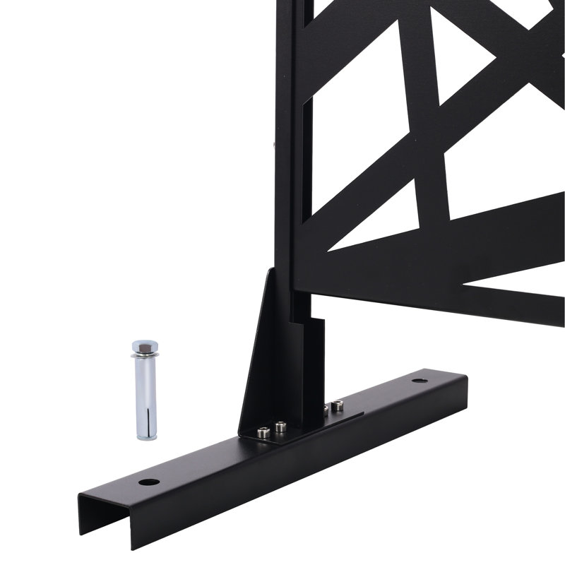 Écran d'intimité H 76 po de 76 po pour créer des espaces séparés - Panneaux de clôture en métal noir, Noir