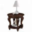 Table de bout ronde en bois massif avec tablette-84332458-84332454