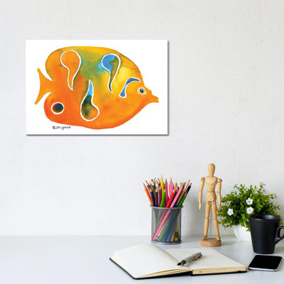 " Fish Small Orange " by Jo Lynch Painting Print