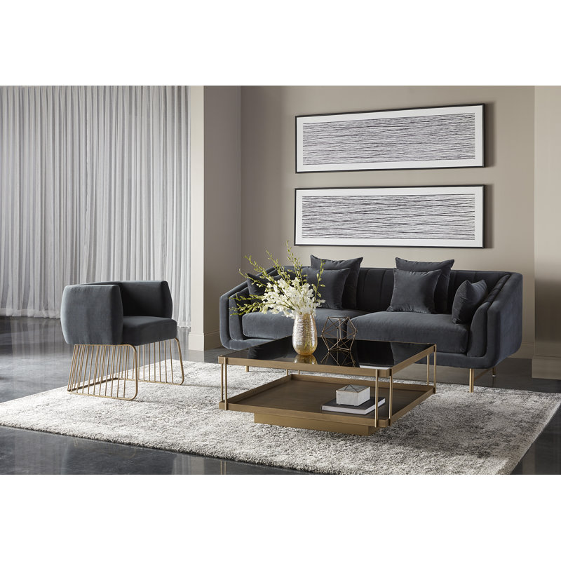 Veera Velvet Sofa, Black