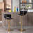 Adjustable  Swivel Fabric Upholstered Chrome Bar Stools Set with Back and Footrest-1554463644